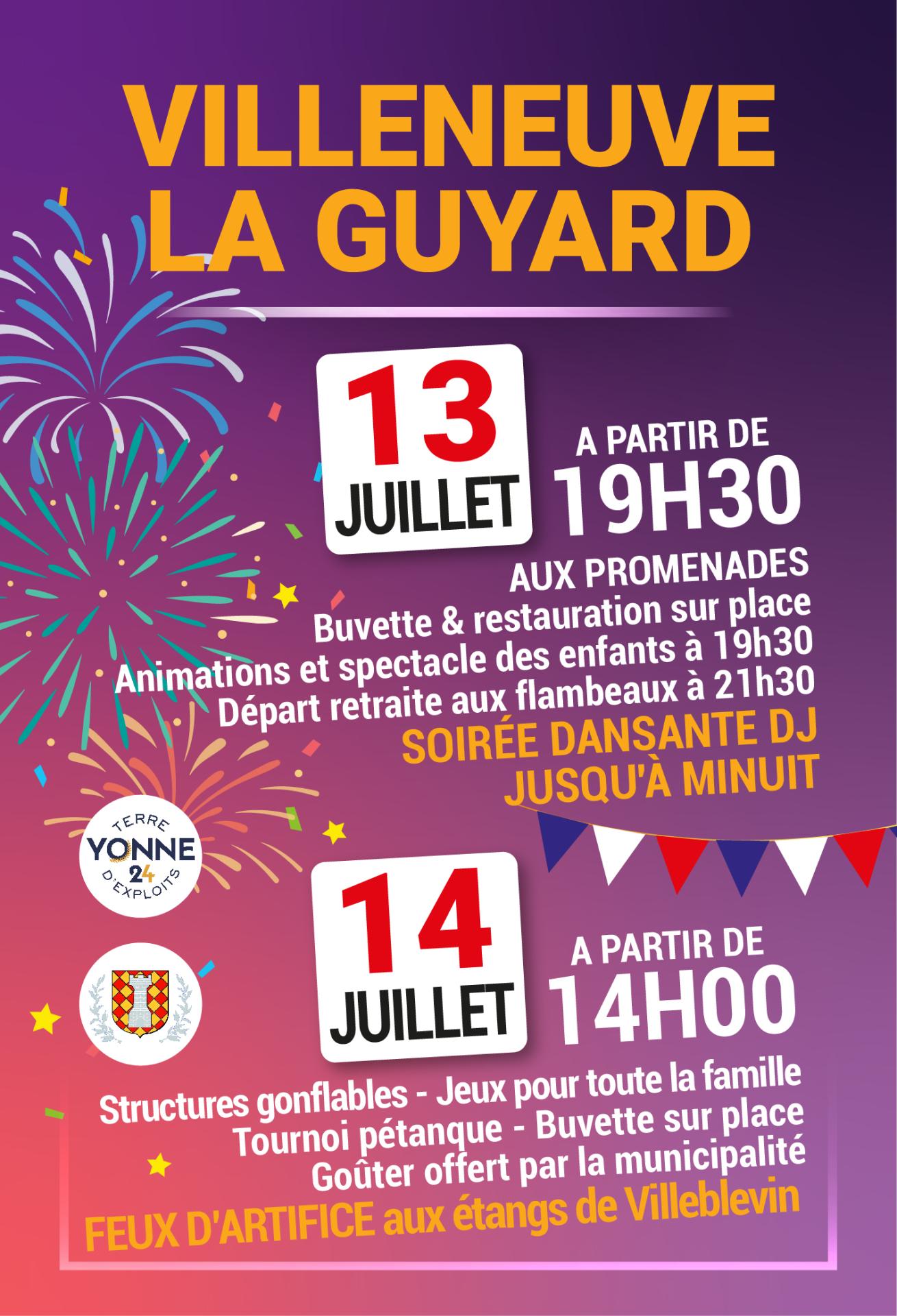 festivités 13 et 14 juillet