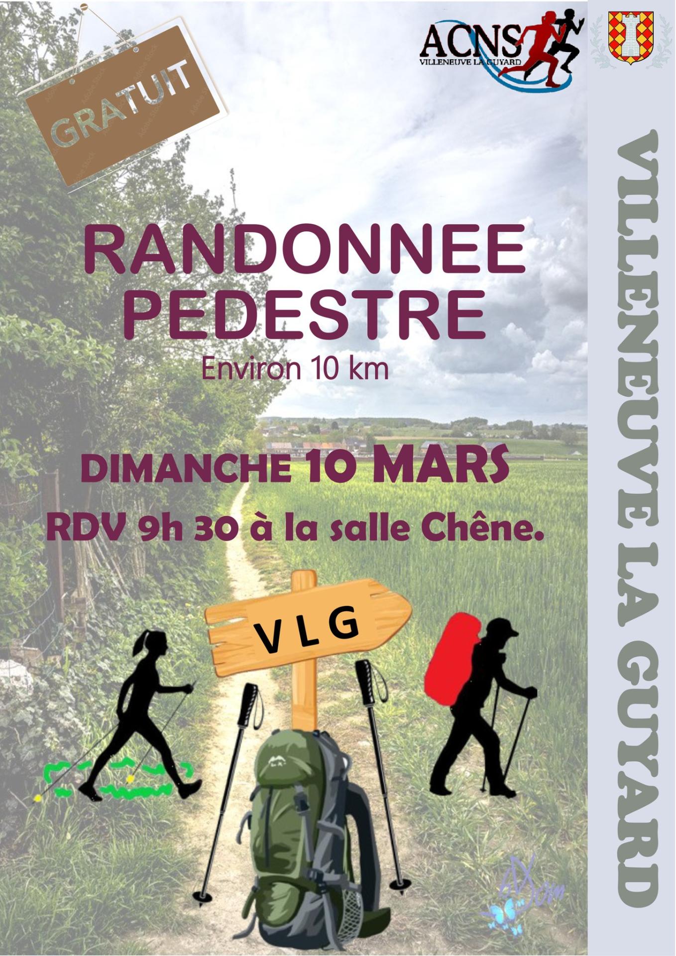 randonnée pedestre 10 mars 2024